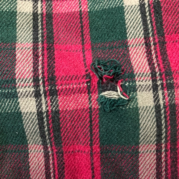 Five Brother Vintage Heavy Weight Flannel Plaid Red Green Button Up Mens XLT - Picture 6 of 6
